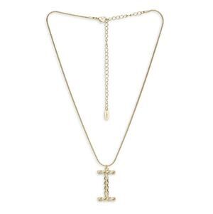 NEW ETTIKA Anthropologie 18K Goldplated Twisted Crystal Initial Necklace I